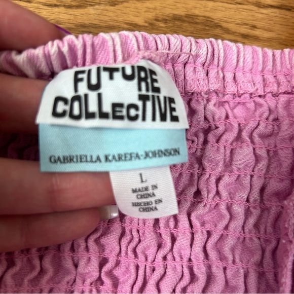 Future Collective | Pink Denim Corset Sleeveless Top Limited Edition Size L - Picture 6 of 13